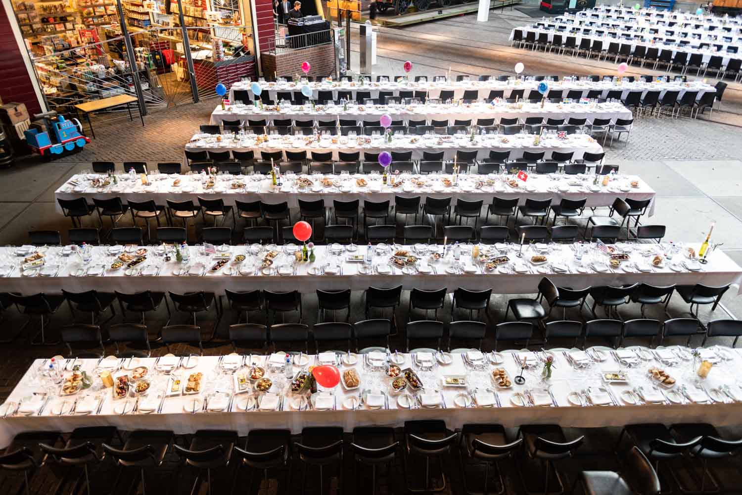 Zakelijke fotografie diner opstelling fotograferen Spoorwegmuseum Utrecht